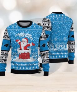 Carolina Panthers Printed Funny Santa Claus Show Team Spirit NFL Ugly Christmas Sweater