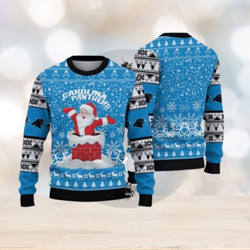 Carolina Panthers Printed Funny Santa Claus Show Team Spirit NFL Ugly Christmas Sweater