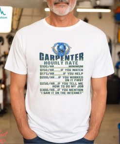 Carpenter Hourly Rates T Shirt