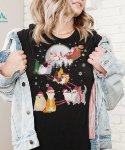 Cat 2 santa claus and sky Christmas sweatshirt