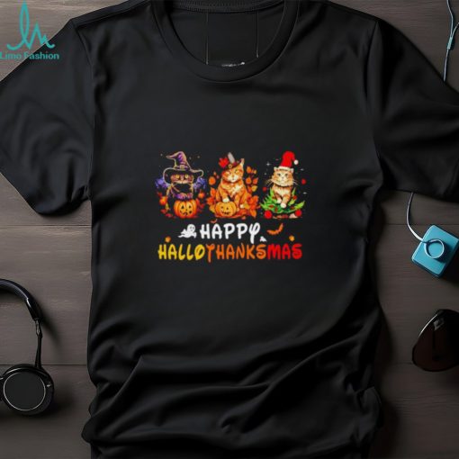 Cat Happy Hallothanksmas shirt