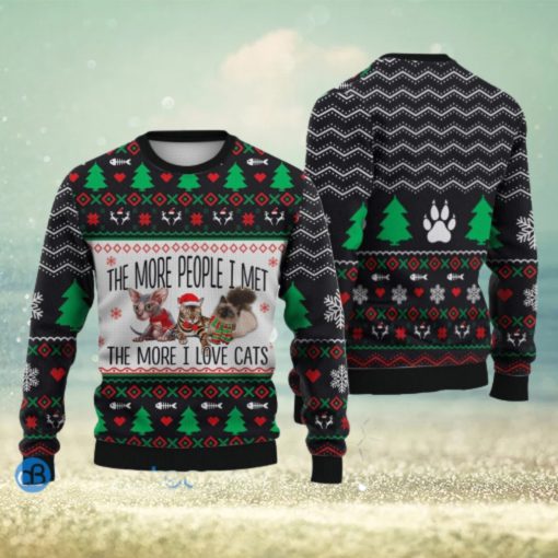 Cat Lover The More People I Met Ugly Christmas Sweater