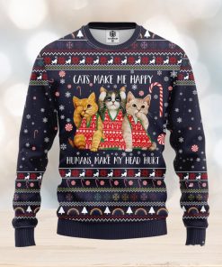 Cat Make Me Happy Ugly Christmas Sweater Amazing Gift Men And Women Christmas Gift