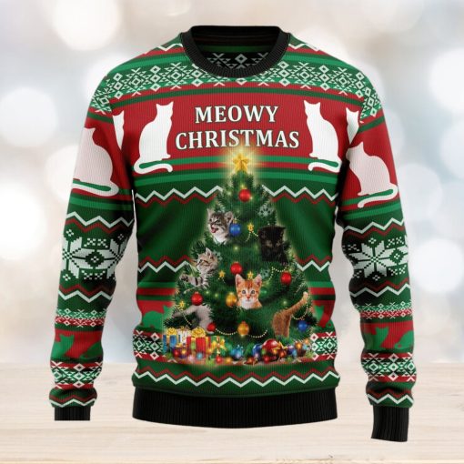 Cat Meowy Ugly Christmas Sweater Thankgiving Gift Men Women