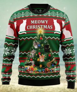 Cat Meowy Ugly Christmas Sweater Thankgiving Gift Men Women