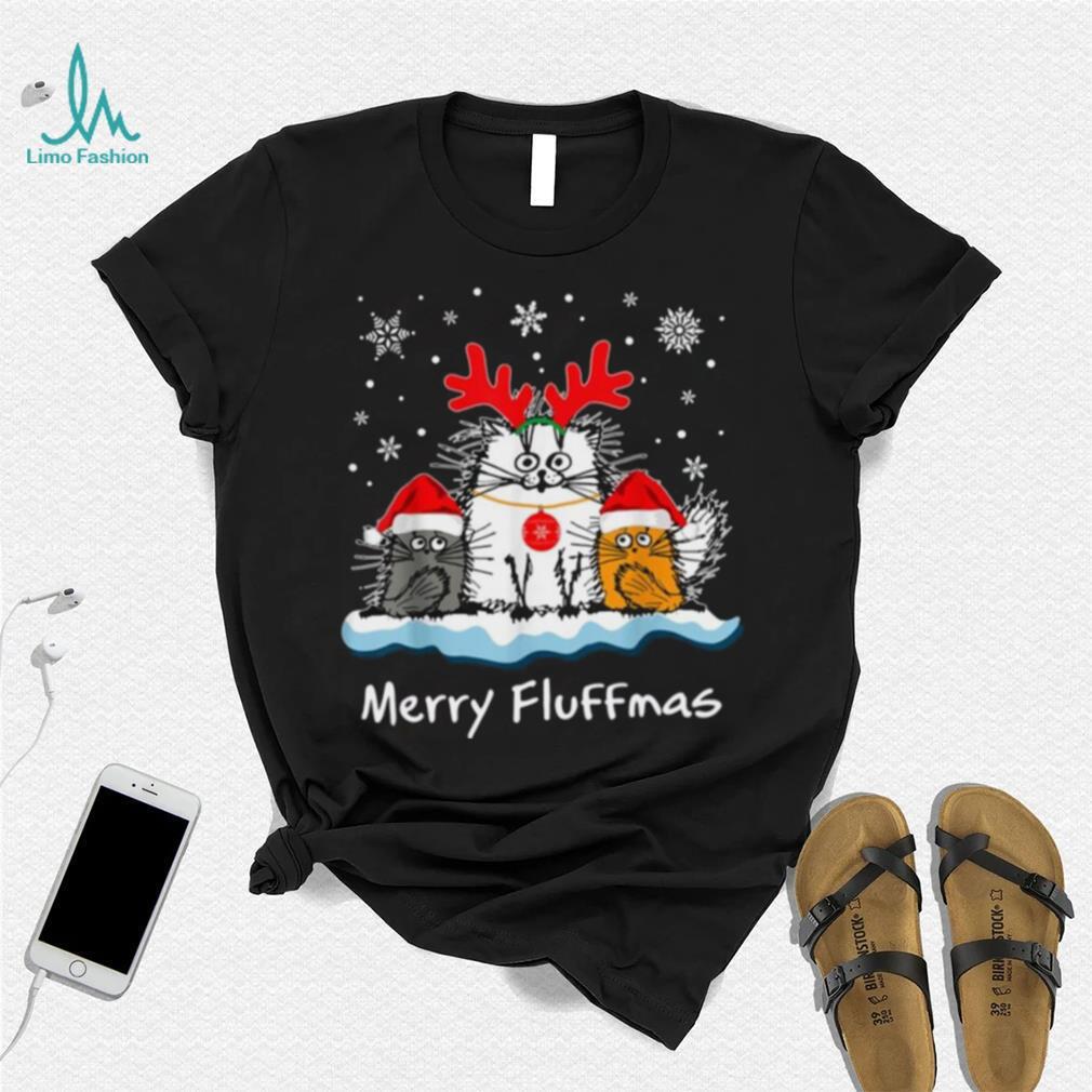 Cat Merry Fluffmas Christmas T shirt Limotees