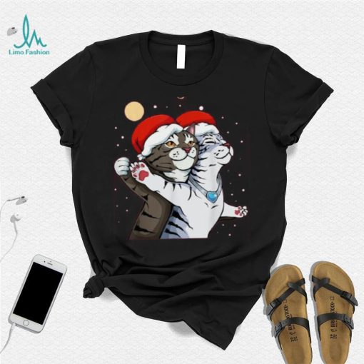Cat Santa Hat Meme Christmas Pajama Funny Kitten Kitty X Mas Shirt