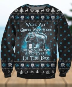 Cat Were All Quite Mad Here Alice In Wonderland For Womens Ugly Sweater