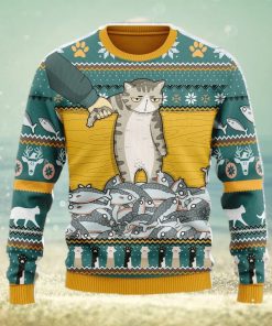 Cat With Fish Ugly Christmas Sweater Christmas Gift For Men And Women