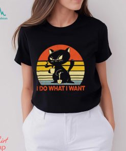 Cat black I do what I want shirt