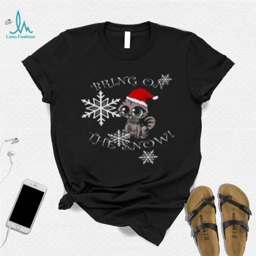Cat bring on the snow Christmas T Shirt