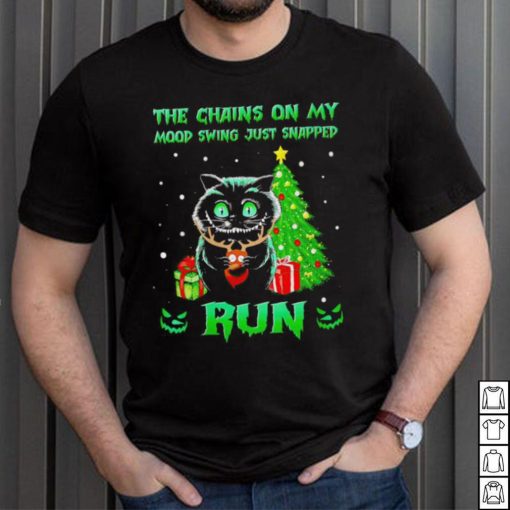 Cat the chains on my mood swing just snapped run Christmas sweater