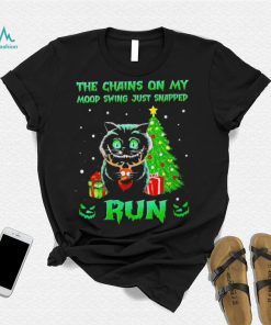 Cat the chains on my mood swing just snapped run Christmas sweater
