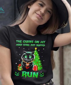 Cat the chains on my mood swing just snapped run Christmas sweater