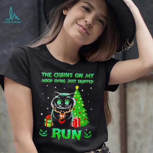 Cat the chains on my mood swing just snapped run Christmas sweater