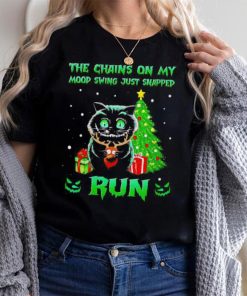Cat the chains on my mood swing just snapped run Christmas sweater