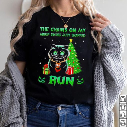 Cat the chains on my mood swing just snapped run Christmas sweater