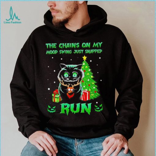 Cat the chains on my mood swing just snapped run Christmas sweater