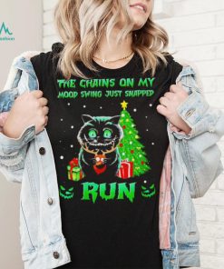 Cat the chains on my mood swing just snapped run Christmas sweater