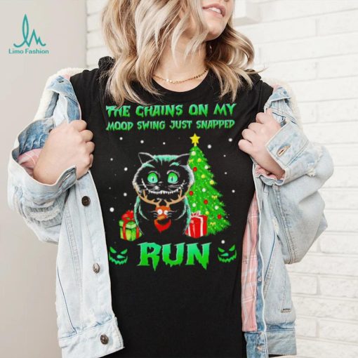 Cat the chains on my mood swing just snapped run Christmas sweater