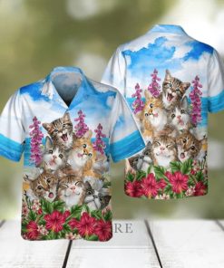 Cats Smile Hawaiian Shirt  Cat And Flower Hawaiian Shirts