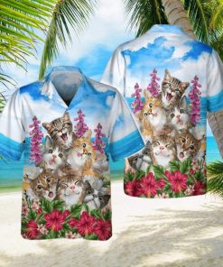 Cats Smile Hawaiian Shirt  Cat And Flower Hawaiian Shirts