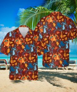 Charizard Fire Hawaiian Shirt 3D Pokemon Hawaiian Shirt