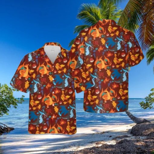 Charizard Fire Hawaiian Shirt 3D Pokemon Hawaiian Shirt