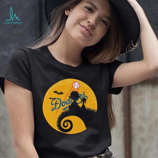 Charlie Brown and Snoopy Moon Los Angeles Dodgers Halloween 2023 shirt
