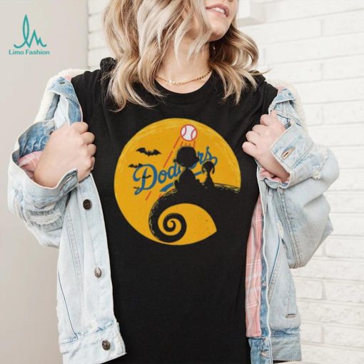 Charlie Brown and Snoopy Moon Los Angeles Dodgers Halloween 2023 shirt