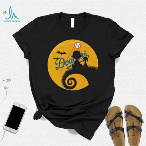 Charlie Brown and Snoopy Moon Los Angeles Dodgers Halloween 2023 shirt