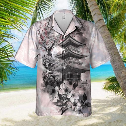 Cherry Blossoms In The Sky And Clouds In Japan Hawaiian Shirt Summer Gift For Men And Women