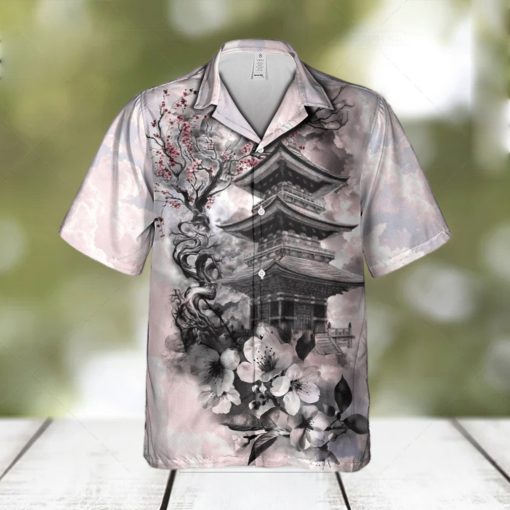 Cherry Blossoms In The Sky And Clouds In Japan Hawaiian Shirt Summer Gift For Men And Women