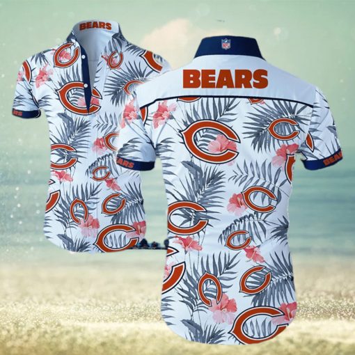 Chicago Bears Logo White Shirt Hawaiian Summer Beach Shirt Full Print