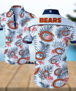 Chicago Bears Logo White Shirt Hawaiian Summer Beach Shirt Full Print