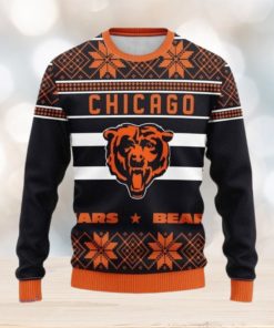 Chicago Bears Snowflake Christmas Pullover Ugly Christmas Sweater 3D Gift For Fans