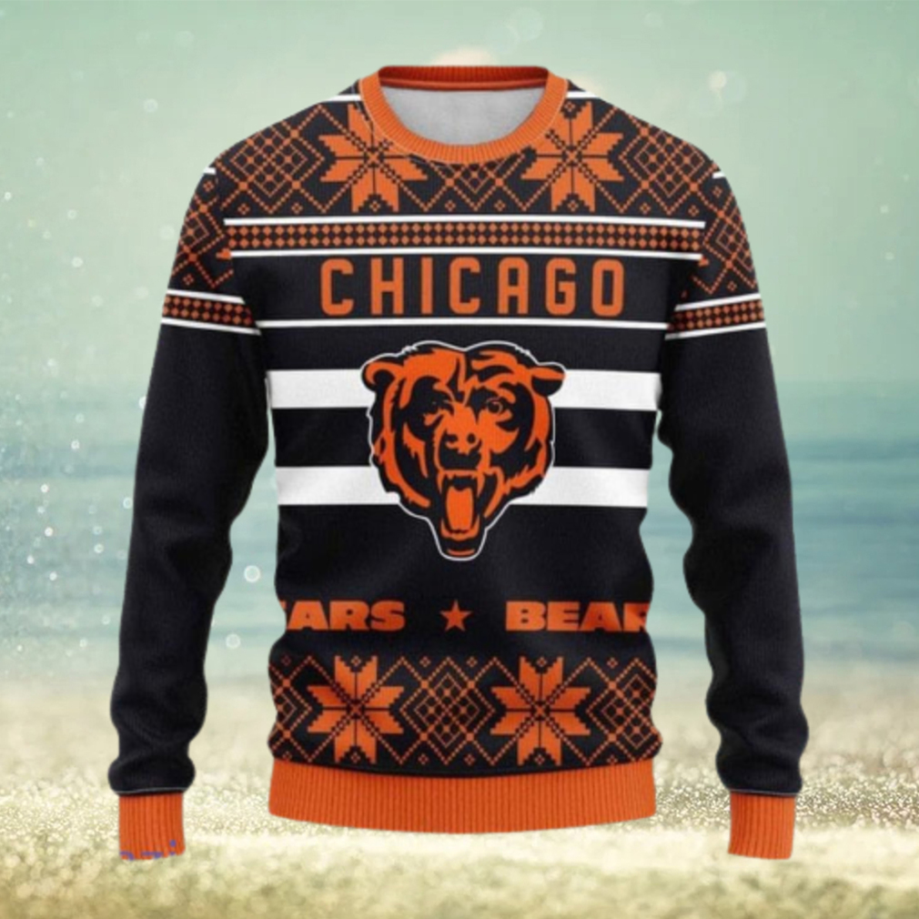 Chicago Bears Fans Skull Outwear Ugly Christmas Sweater - Limotees