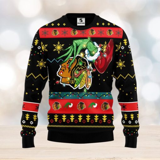 Chicago Blackhawks Grinch Christmas Ugly Sweater