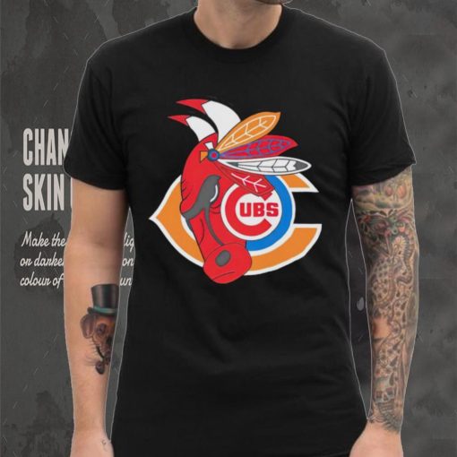 Chicago Cubs Bulls Bears Blackhawks logo shirt