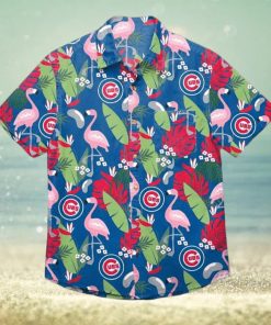 Chicago Cubs Floral Button Up Hawaiian Shirt