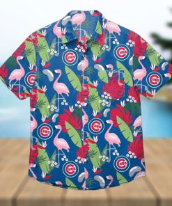 Chicago Cubs Floral Button Up Hawaiian Shirt