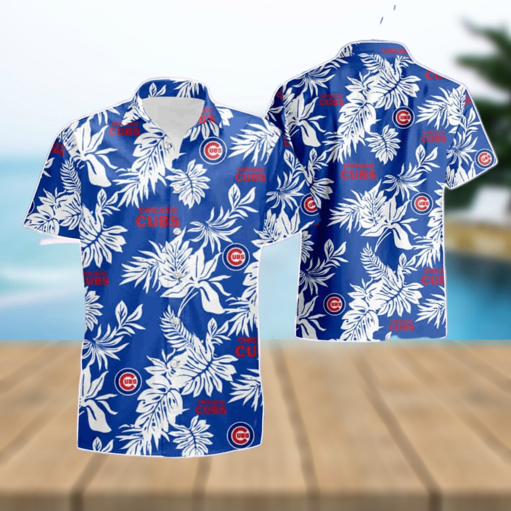 Chicago Cubs Floral Button Up Hawaiian Shirt - Limotees