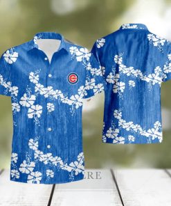 Chicago Cubs Hawaiian Tropical Flower Casual Short Sleeve Button Shirt S-5XL