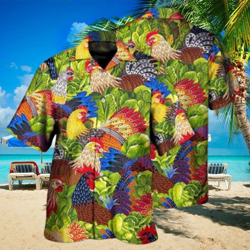 Chicken Family Lover Colorful Hawaiian Shirt