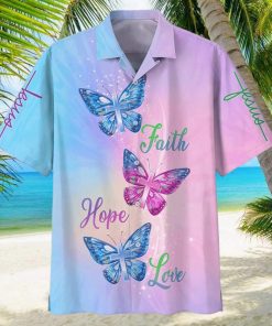 Christian Hawaiian Shirt Faith Hope Love Butterfly hawaiian shirt