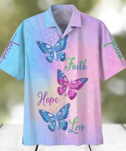 Christian Hawaiian Shirt Faith Hope Love Butterfly hawaiian shirt