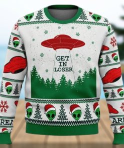 Christmas Alien Santa Get In Loser Christmas Ugly Sweater Party