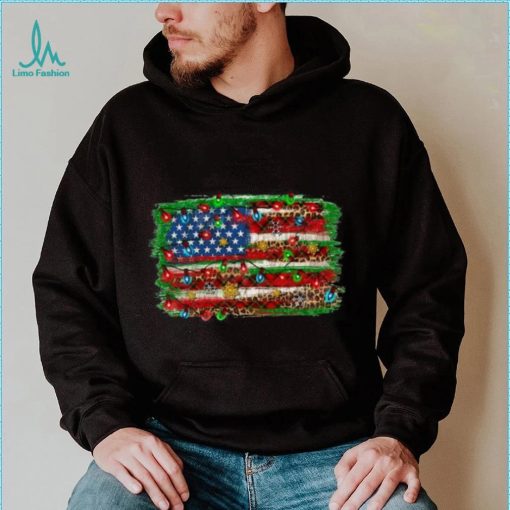 Christmas American Flag Xmas T Shirt