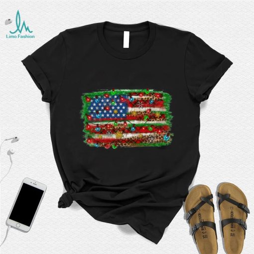 Christmas American Flag Xmas T Shirt