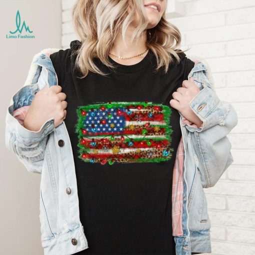 Christmas American Flag Xmas T Shirt